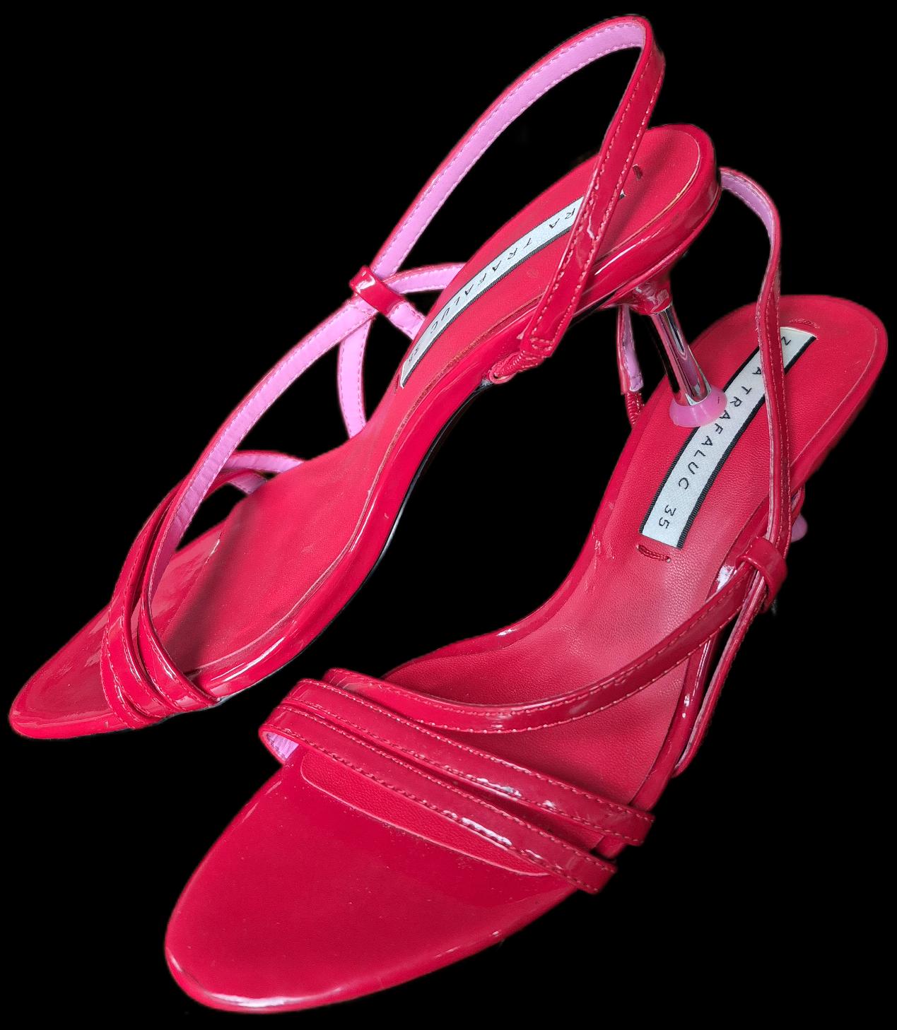 ZARA Fire Red Kitten heel