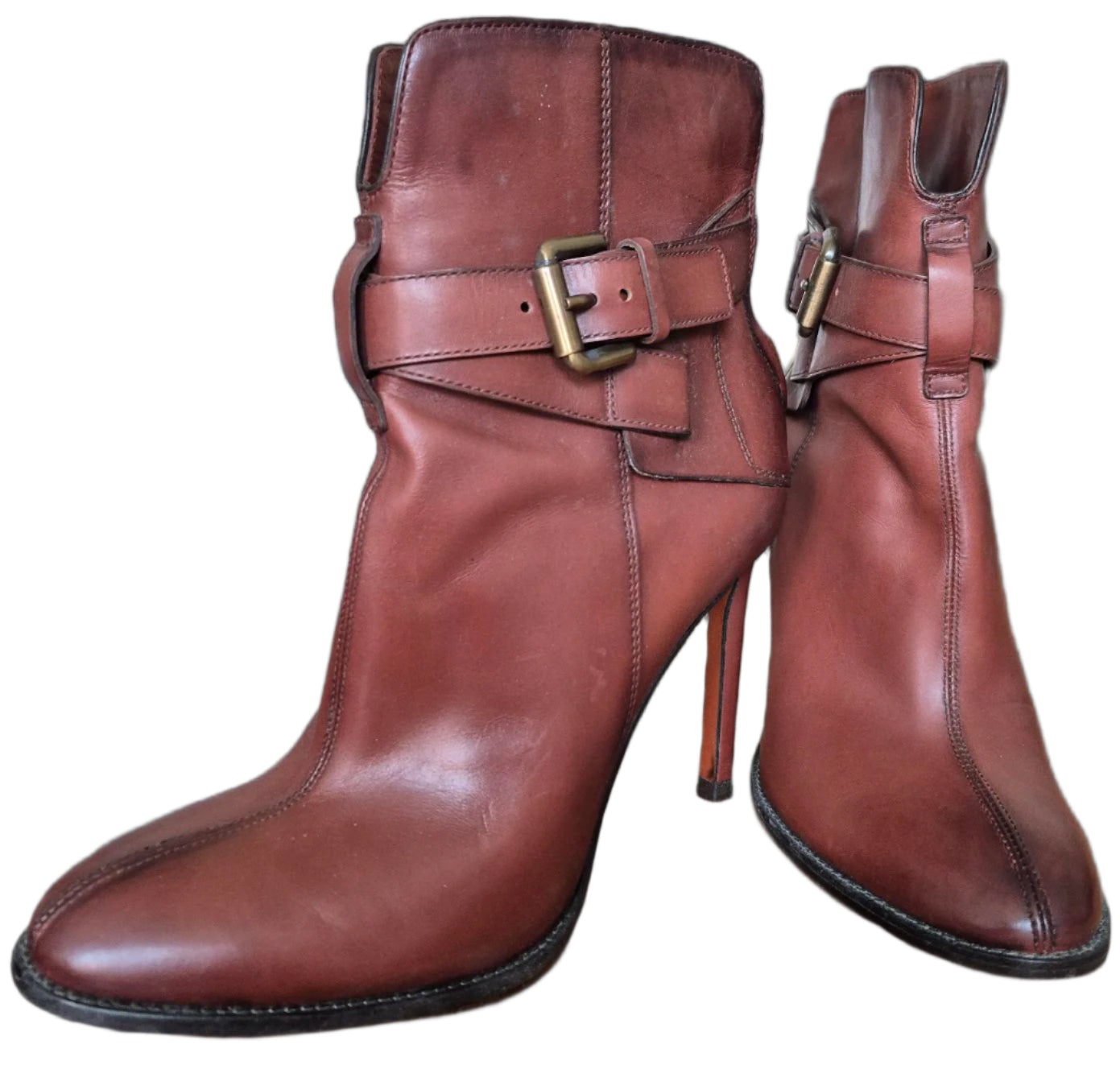 Santoni Italian Style Leather heeled booties
