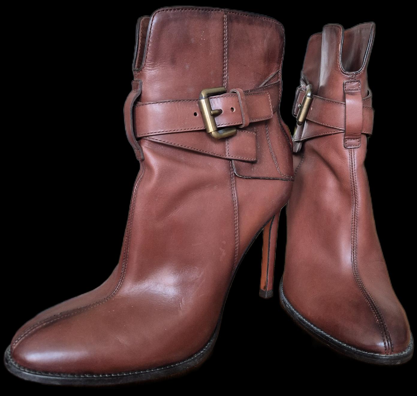 Santoni Italian Style Leather heeled booties
