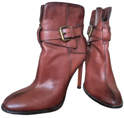 Santoni Italian Style Leather heeled booties